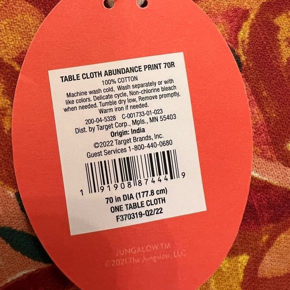 Opalhouse 70" Cotton Calling In The Abundance Round Table Cloth - Picture 7 of 7